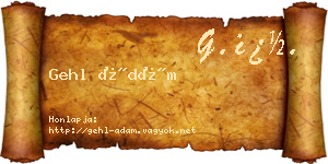 Gehl Ádám névjegykártya