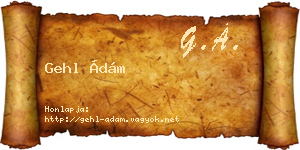 Gehl Ádám névjegykártya